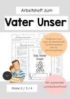 Vorschau - Arbeitsblätter - Vater Unser Arbeitsheft oder Lerntheke - Religion Klasse 2/3/4 - Deckblatt