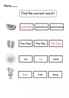 Vorschau - Arbeitsblätter - Find the correct word! Summer edition - Seite 2
