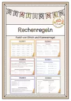 Vorschau - Arbeitsblätter - Rechenregeln Stationentraining (Punkt-vor-Strich/Klammerregel) - Deckblatt