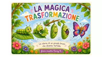 anteprima - Materiale di supporto/inclusione - La trasformazione magica di un bruco (storia in sequenza) - Pagina di copertina