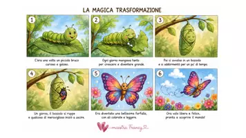 anteprima - Materiale di supporto/inclusione - La trasformazione magica di un bruco (storia in sequenza) - Pagina 1