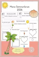 Vorschau - Arbeitsblätter - Meine Sommerferien 2026 Erlebnis Steckbrief - Deckblatt