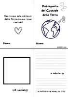 anteprima - Materiale di supporto/inclusione - Passaporto del Custode della Terra - Pagina di copertina