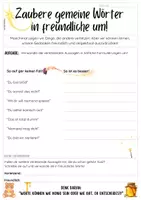 Vorschau - Arbeitsblätter - Schlechte Wörter in Gute umwandeln - Deckblatt