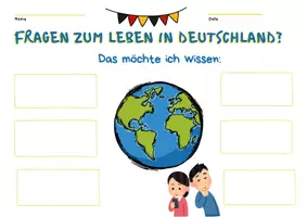 Vorschau - Arbeitsblätter - Fragen zum Leben in Deutschland sammeln DaZ - Deckblatt