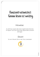 Vorschau - Spiele - Konzentrationstest Genau lesen ist wichtig - Deckblatt