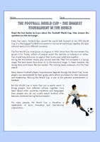 Vorschau - Arbeitsblätter - Football World Cup / Reading Comprehension / Klasse 7&8 - Seite 1