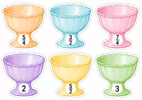 Vorschau - Stationenlernen - 🍦 Mathematik Eisdiele – Gewöhnliche Brüche | Ausschneidematerial Klasse 4–6 - Seite 2