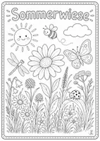 Vorschau - Mal- und Bastelvorlagen - Sommer Ausmalbilder – 3. Klasse - Seite 1