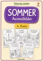 Vorschau - Mal- und Bastelvorlagen - Sommer Ausmalbilder – 4. Klasse ☀️🎨 - Deckblatt