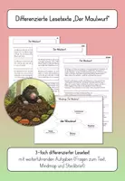 Vorschau - Arbeitsblätter - 3-fach differenzierte Lese-Arbeitsblätter "Der Maulwurf" - Deckblatt