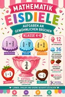 Vorschau - Stationenlernen - 🍦 Mathematik Eisdiele – Gewöhnliche Brüche | Ausschneidematerial Klasse 4–6 - Deckblatt