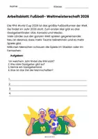 Vorschau - Arbeitsblätter - ⚽ Fußball-WM 2026 – Unterrichtsmaterial mit Arbeitsblättern, Sachtext, Geographie & Kreativaufgaben für die Grundschule | Aufgaben rund um die WM für die Grundschule ⚽️🏆🌎 - Seite 1