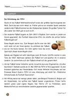 Vorschau - Arbeitsblätter - Lesetext - Die Entstehung der FIFA - differenziert - Seite 1