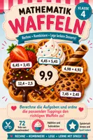 Vorschau - Spiele - 🧇 Mathematik Waffeln – Addition und Subtraktion von Dezimalzahlen | Ausschneidematerial Klasse 4 - Deckblatt