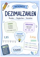 Vorschau - Arbeitsblätter - Dezimalzahlen Klasse 5/6 – Vergleichen, Runden & Zahlenstrahl - Deckblatt