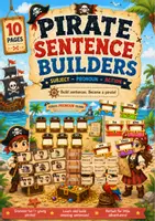 Vista previa - Juegos / Gamificación - Recurso montessori GRATIS para aprender los PRONOMBRES en INGLÉS | Pirate Pronoun Treasure Hunt - Portada