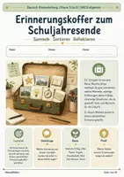 Vorschau - Arbeitsblätter - Erinnerungskoffer zum Schuljahresende Sammeln Sortieren Reflektieren - Deckblatt