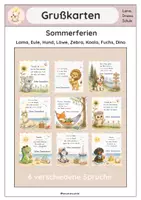 Vorschau - Bildkarten - Grußkarten - Sommerferien - Deckblatt