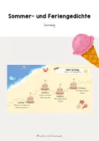 Vorschau - Arbeitsblätter - Unterrichtsreihe zum Thema Gedichte - Sommer- und Feriengedichte - Lernweg - Visualisiertes Lernen - Advanced Organizer - Deckblatt