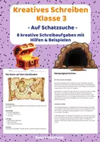 Vorschau - Stundenentwürfe - Kreatives Schreiben Klasse 3 – Auf Schatzsuche | Schreibaufgaben mit Hilfen & Beispielen - Deckblatt