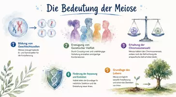 Vorschau - Arbeitsblätter - Arbeitsblatt "Die Bedeutung der Meiose" + interaktive Lösung & MP3 + Infografik - Seite 1