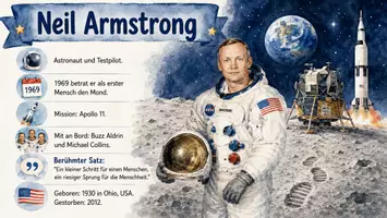 Vorschau - Arbeitsblätter - Arbeitsblatt "Neil Armstrong" + Onlineübung & MP3 + Infografik - Seite 2