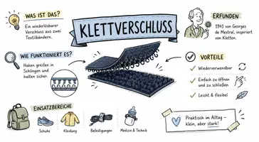 Vorschau - Arbeitsblätter - Arbeitsblätter zum Thema "Klettverschluss" + Lösung & MP3 + Infografik - Seite 1