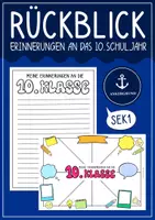 Vorschau - Mal- und Bastelvorlagen - Rückblick auf die 10. Klasse - Reflexion zum Schuljahresende & Sommerferien - Deckblatt