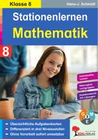 Vorschau - Arbeitsblätter - Stationenlernen Mathe Klasse 8 | Binomische Formeln, Gleichungen, Zinsrechnung, Prozentrechnung, Geometrie, Statistik | Mathematik Sekundarstufe I Klasse 8 Lösungen - Deckblatt