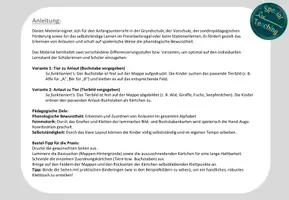 Vorschau - Fördermaterial/Inklusion - Klettmappe: Anlaute - Tiere - Seite 1