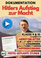 Vorschau - Arbeitsblätter - Hitlers Aufstieg Dokumentation AB3 Fragen Arbeitsblatt - Deckblatt