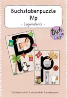 Vorschau - Stationenlernen - Buchstabeneinführung Pp - Buchstabenpuzzle - Deckblatt