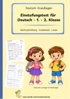 Vorschau - Arbeitsblätter - Einstufungstest für Deutsch - 1.-2.Kl. - Deckblatt