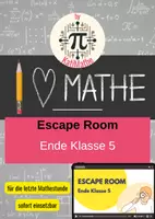 Vorschau - Spiele - Escape Room Mathematik – Ende Klasse 5 | Letzte Stunde vor den Ferien | Knobeln, Wiederholen, Rätseln | Mit Lösungen - Deckblatt