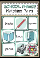 Vorschau - Spiele - SCHOOL THINGS - Matching Pairs - Deckblatt