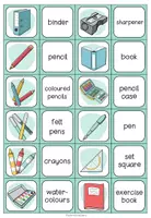 Vorschau - Spiele - SCHOOL THINGS - Matching Pairs - Seite 2