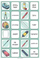 Vorschau - Spiele - SCHOOL THINGS - Matching Pairs - Seite 3