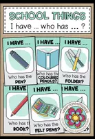 Vorschau - Spiele - SCHOOL THINGS - I have ... who has ...? - Deckblatt