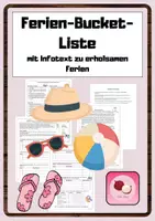 Vorschau - Stundenentwürfe - Ferien-Bucket-Liste / Ferienbeginn / Freizeitgestaltung - Deckblatt