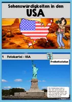 Vorschau - Arbeitsblätter - USA - Bundesstaaten/Sehenswürdigkeiten - Info- & Bildkarten - Seite 1