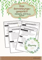 Vorschau - Arbeitsblätter - Das Bewerbungsgespräch/ DaZ & DaF/ A1-A2 - Deckblatt