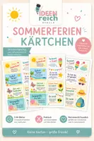 Vorschau - Bildkarten - Schöne Ferien Kärtchen I Sommerferien-Kärtchen | Ferienwünsche zum Schuljahresende - Deckblatt