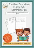 Vorschau - Arbeitsblätter - Kreatives Schreiben Sommerferien - Klasse 3/4 - Deckblatt
