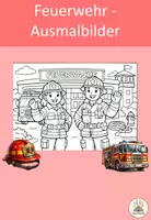 Vorschau - Mal- und Bastelvorlagen - Feuerwehr Ausmalbilder - Deckblatt