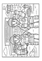 Vorschau - Mal- und Bastelvorlagen - Feuerwehr Ausmalbilder - Seite 1