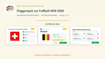 Vorschau - Präsentationen/Tafelbilder - WM 2026 Flaggenquiz – interaktive Power-Point mit Selbstkontrolle - Deckblatt