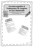 Vorschau - Fördermaterial/Inklusion - Formulierungshilfen & Textbausteine für Zeugnisse in der Grundschule Fach Mathematik - Deckblatt