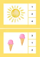 Voorbeeld - Zomer Knijperkaarten – Tellen & Lezen Kleuters en Groep 3 - Pagina 2