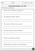 Vorschau - Arbeitsblätter - Geschichte des Döners Lesen und Verstehen Arbeitsblätter mit Lesetext, Fragen - Seite 2